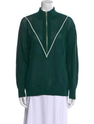 Pre-owned Varley Mock Neck Sweater In Green