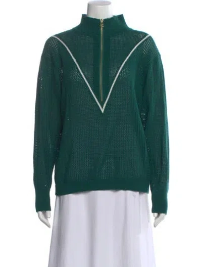 Pre-owned Varley Mock Neck Sweater In Green