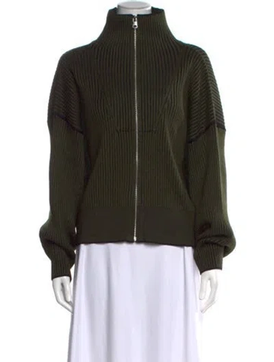 Pre-owned Varley Mock Neck Sweater In Green
