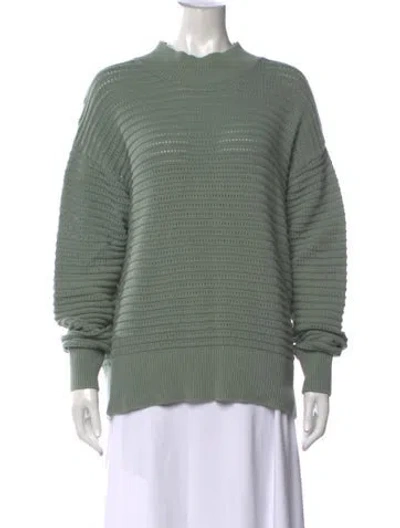 Pre-owned Varley Mock Neck Sweater In Green