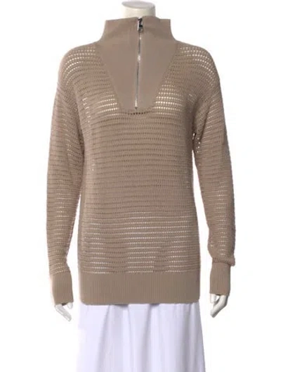 Pre-owned Varley Mock Neck Sweater In Neutral