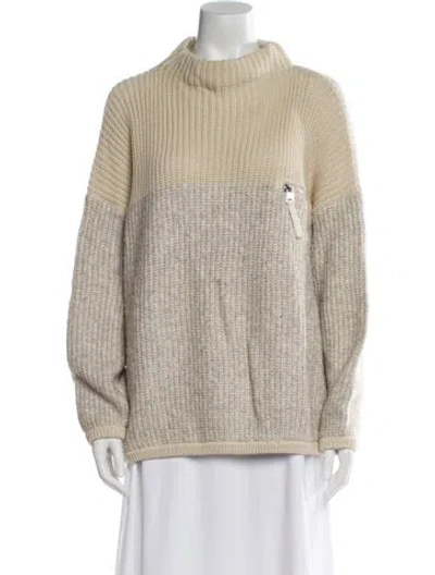 Pre-owned Varley Mock Neck Sweater In Neutral