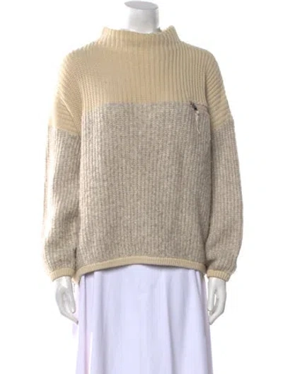 Pre-owned Varley Mock Neck Sweater In Neutral