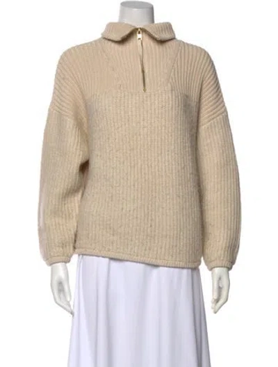 Pre-owned Varley Mock Neck Sweater In Neutral