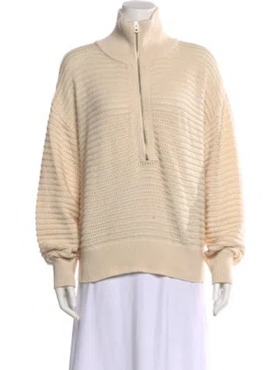 Pre-owned Varley Mock Neck Sweater In Neutral