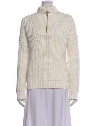 Pre-owned Varley Mock Neck Sweater In Neutral