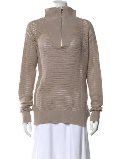 Pre-owned Varley Mock Neck Sweater In Neutral