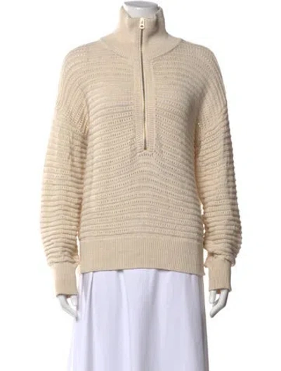 Pre-owned Varley Mock Neck Sweater In Neutral