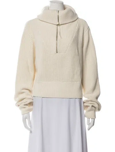 Pre-owned Varley Mock Neck Sweater In Neutrals