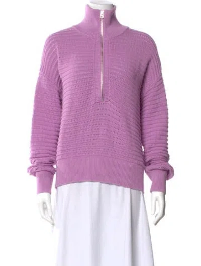 Pre-owned Varley Mock Neck Sweater In Purple