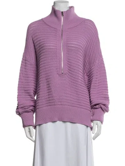Pre-owned Varley Mock Neck Sweater In Purple