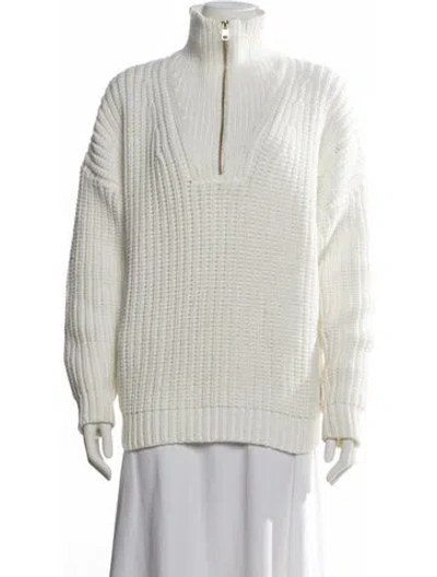 Pre-owned Varley Mock Neck Sweater In White