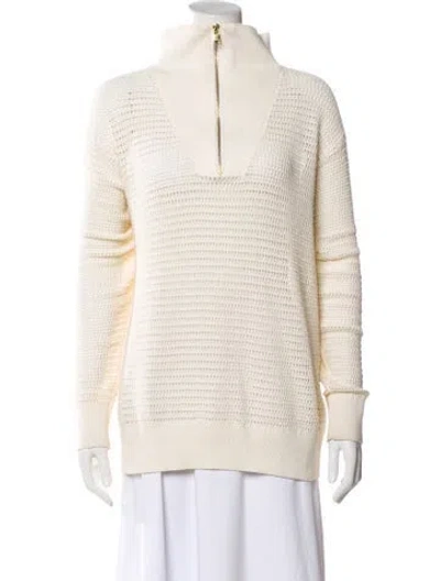 Pre-owned Varley Mock Neck Sweater In White