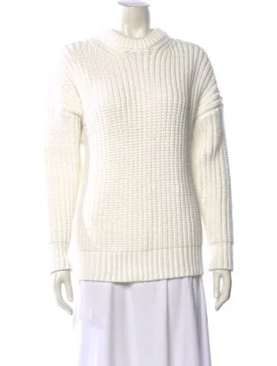Pre-owned Varley Mock Neck Sweater In White
