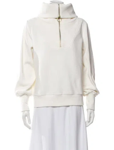 Pre-owned Varley Mock Neck Sweater In White