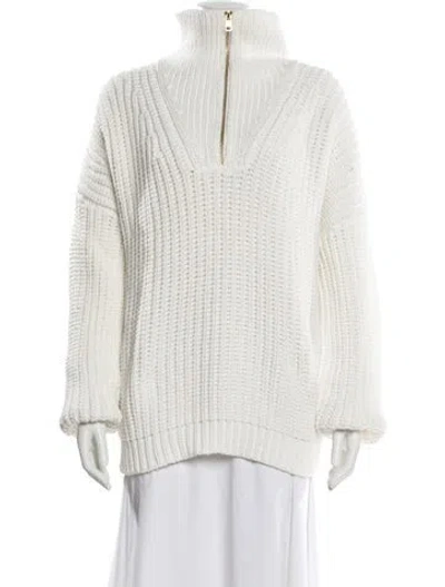Pre-owned Varley Mock Neck Sweater In White