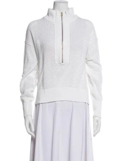 Pre-owned Varley Mock Neck Sweater In White