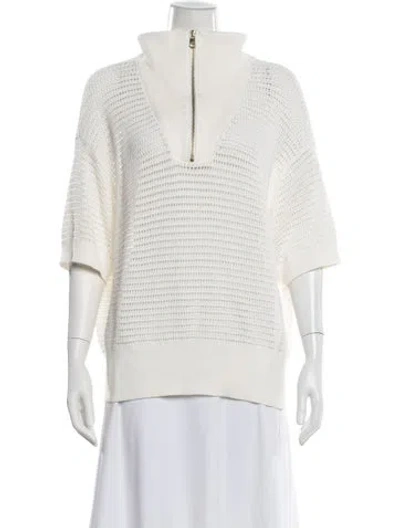 Pre-owned Varley Mock Neck Sweater In White