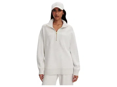 Varley Molly Half Zip Longline Sweatshirt In White