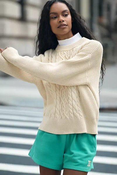 Varley Mondain Cable Knit Sweater In White