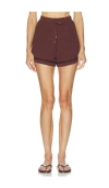 Varley Womens Ironwood Morden Cotton-knit Shorts Xs In Brown