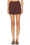 Varley Womens Ironwood Morden Cotton-knit Shorts Xs In Brown