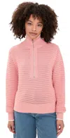 Varley Morwenna Half Zip Knit Pullover Mellow Rose In Multi