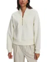 Varley Mumford Half Zip Fleece Sweatshirt In White