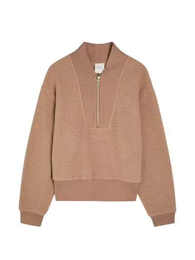 Varley Womens Ginger Snap Mumford Half-zip Fleece Sweatshirt In Brown