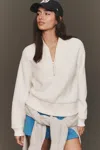 Varley Mumford Half-zip Fleece Sweatshirt In White