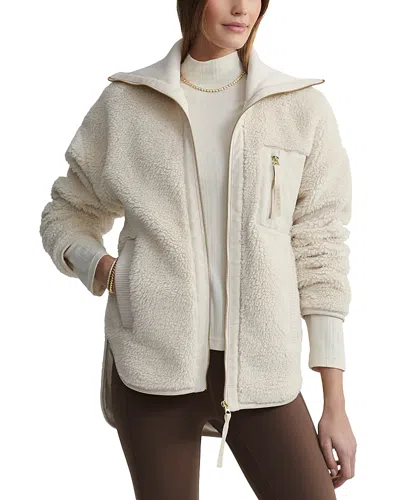 Varley Myla Teddy Zip Jacket In Sandshell