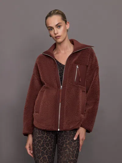 Varley Myla Zip Through Jacket In Hot Chocolate (red)