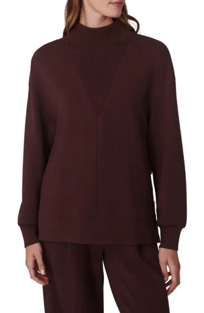 Varley Novi Longline Mock Neck Sweatshirt In Brown
