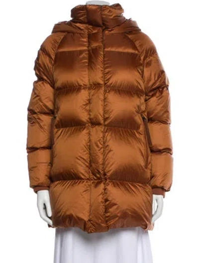 Pre-owned Varley Nylon Down Jacket In Brown