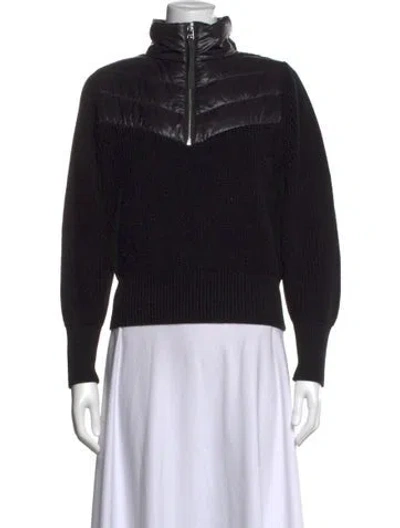 Pre-owned Varley Nylon Mock Neck Sweater In Black