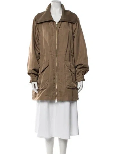 Pre-owned Varley Nylon Utility Jacket In Brown