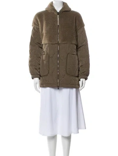 Pre-owned Varley Nylon Utility Jacket In Brown