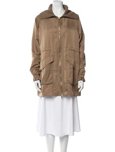 Pre-owned Varley Nylon Utility Jacket In Brown