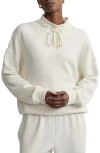 Varley Oakdale Drawstring Sweatshirt In Ivory Marl Fleck