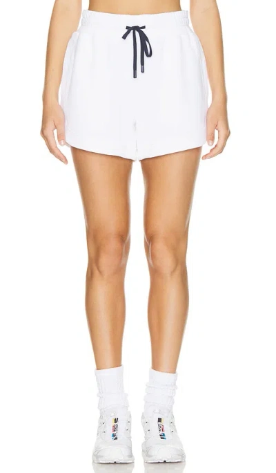 Varley Ollie High Rise 3.5 Stretch-jersey Shorts In White