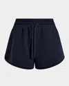 Varley Ollie High-rise Shorts In Blue