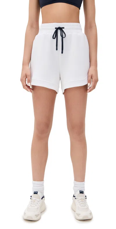 Varley Ollie High Rise 3.5 Stretch-jersey Shorts In White