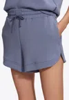 Varley Ollie High Waist Sweat Shorts In Blue