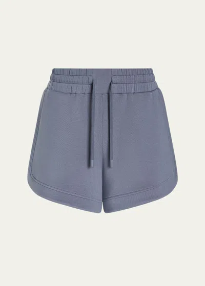 Varley Ollie High-rise Shorts In Stone Blue