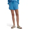 Varley Ollie High Waist Sweat Shorts In Blue