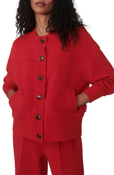 Varley Olwen Sweatshirt Cardigan In Red