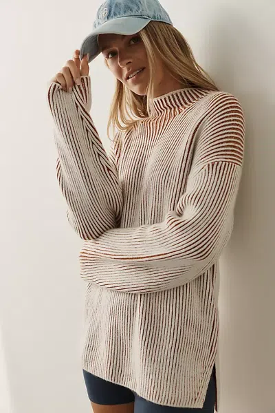 Varley Oona Long Line Sweater In Brown