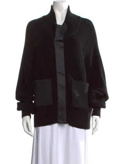 Pre-owned Varley Open Front Sweater In Black
