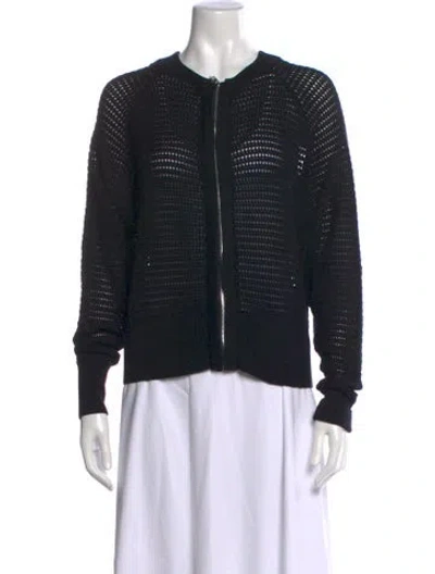 Pre-owned Varley Open Front Sweater In Black
