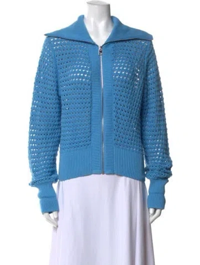 Pre-owned Varley Open Front Sweater In Blue